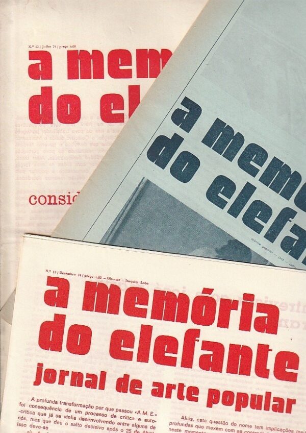 Colecção de seis jornais "A Memória do Elefante"