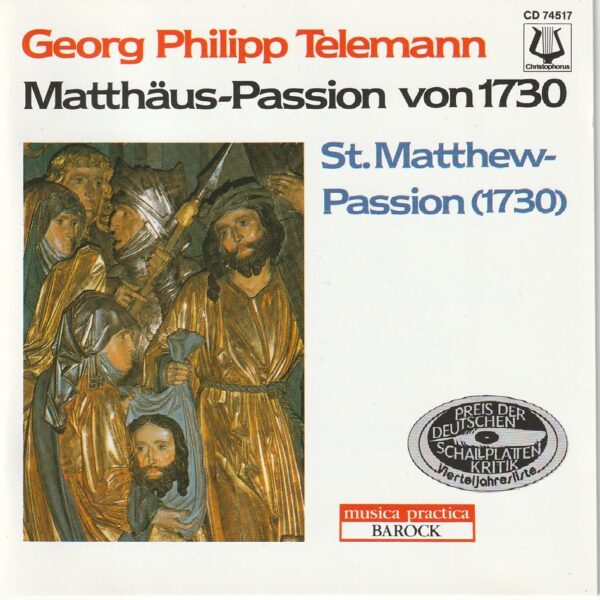 Georg Philipp Telemann - Matthaus-Passion von 1730 (2X CD)